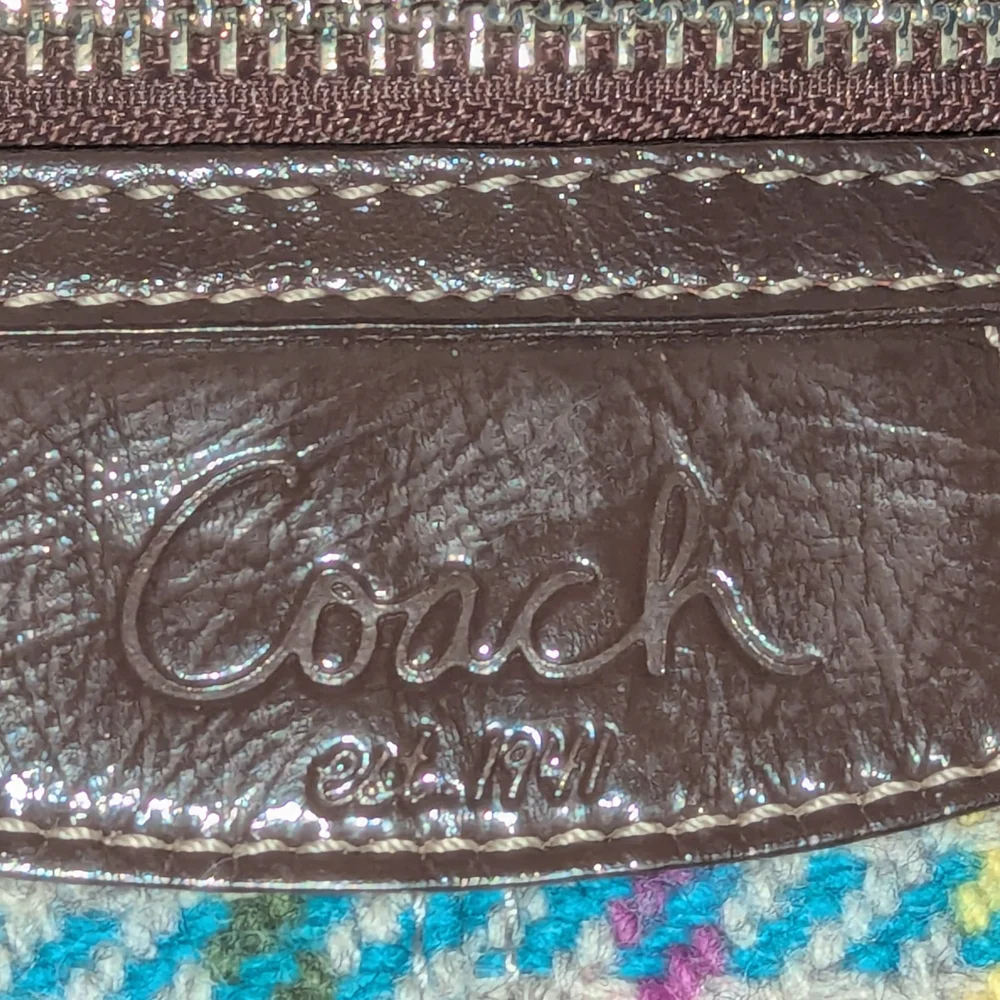 Coach Penelope Plaid Wool Tweed Tote Bag_3